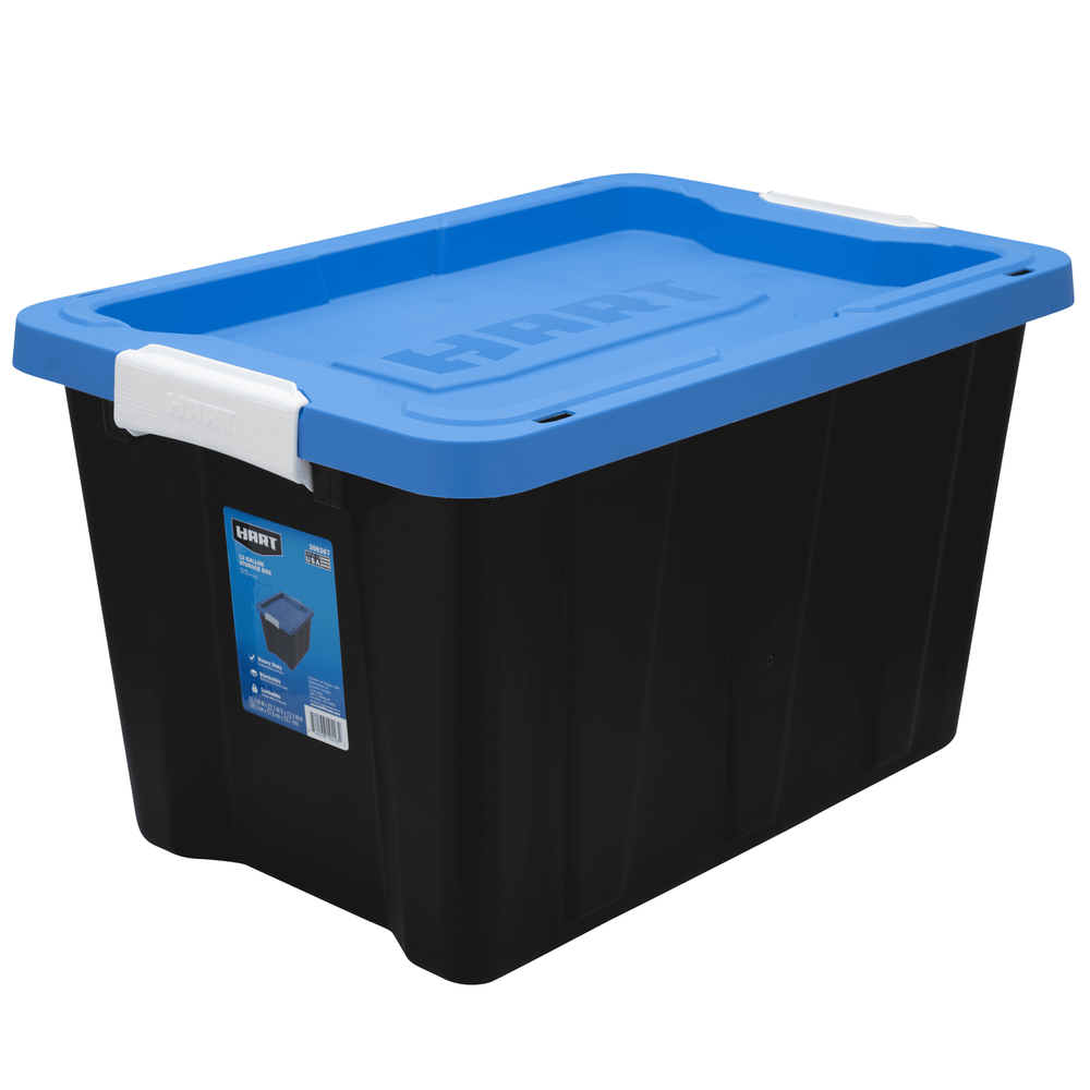 12 Gallon Heavy Duty Black Latching Storage Bin Container