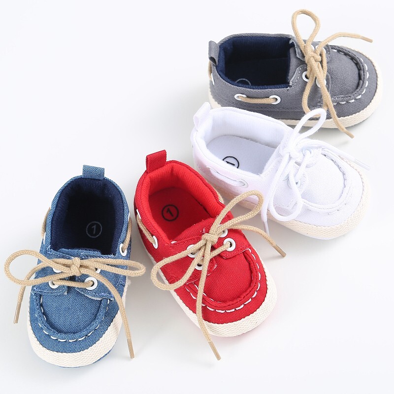 Soft Sole Baby Canvas Shoes for Boys & Girls - Sizes 1 & 3 (0-18 Months)