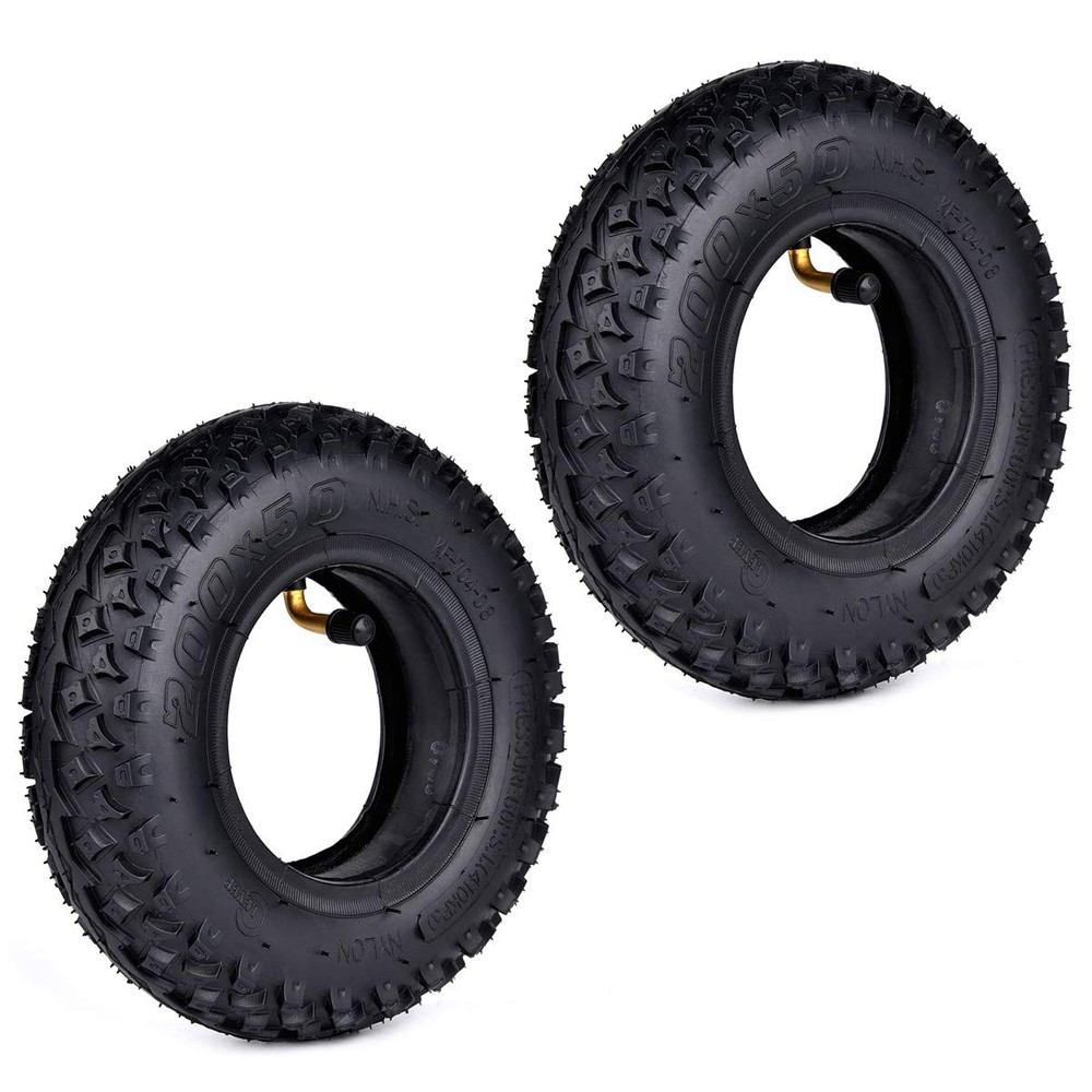 2-Pack 8x2 Inch Knobby Tires & Tubes for Dirt Scooter Replacement