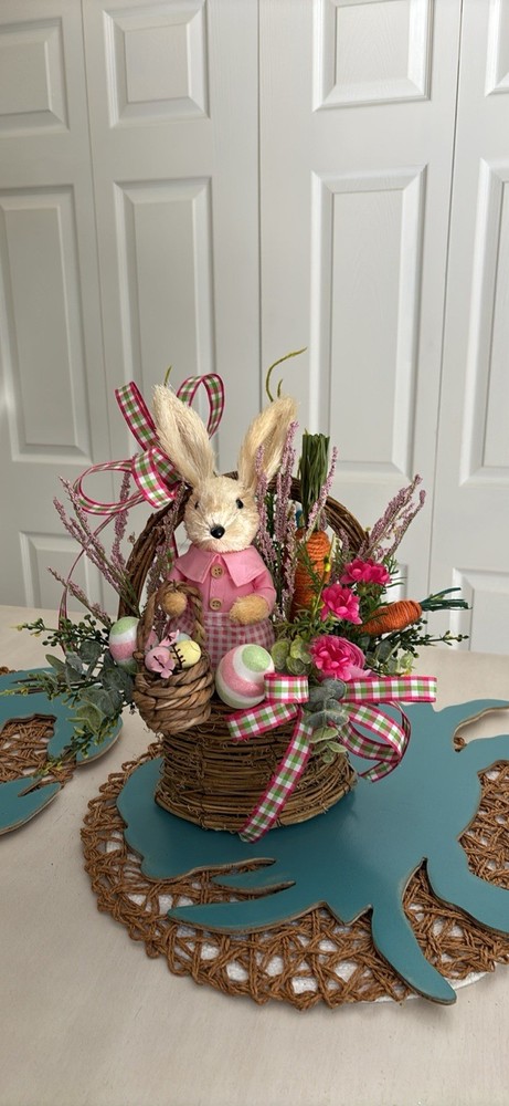 Spring Easter Bunny Rabbit Tabletop Centerpiece Spring Decor