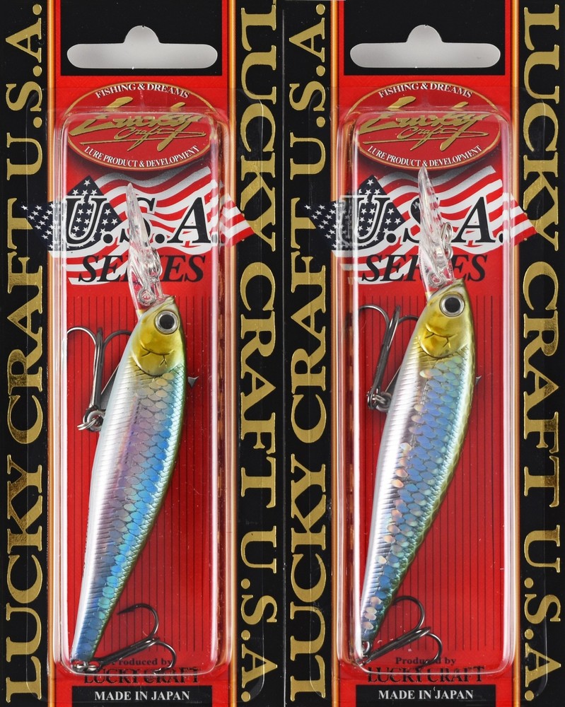 (LOT OF 2) LUCKY CRAFT POINTER 78DD 3/8OZ PT78DDSP-192 MS JAPAN SHAD I9231