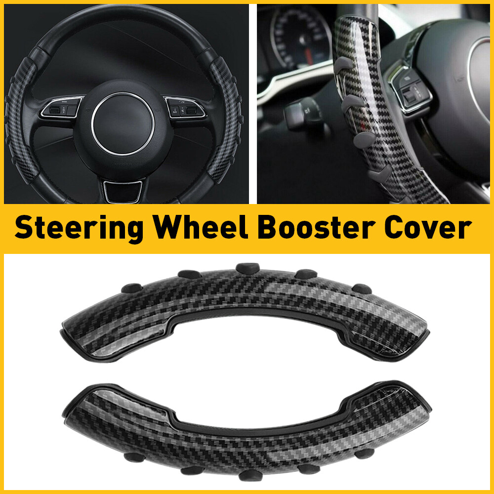 2x Carbon Fiber Car Steering Wheel Booster Cover Non-Slip Universal Sport Styles