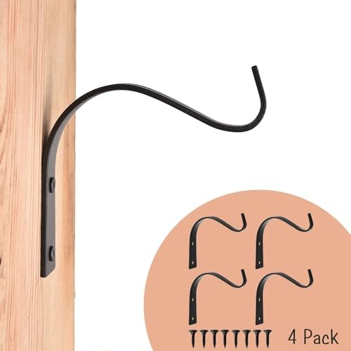 Iron Wall Hooks 4 Inch for Indoor Outdoor Plant Hangers Wall Mount Bracket