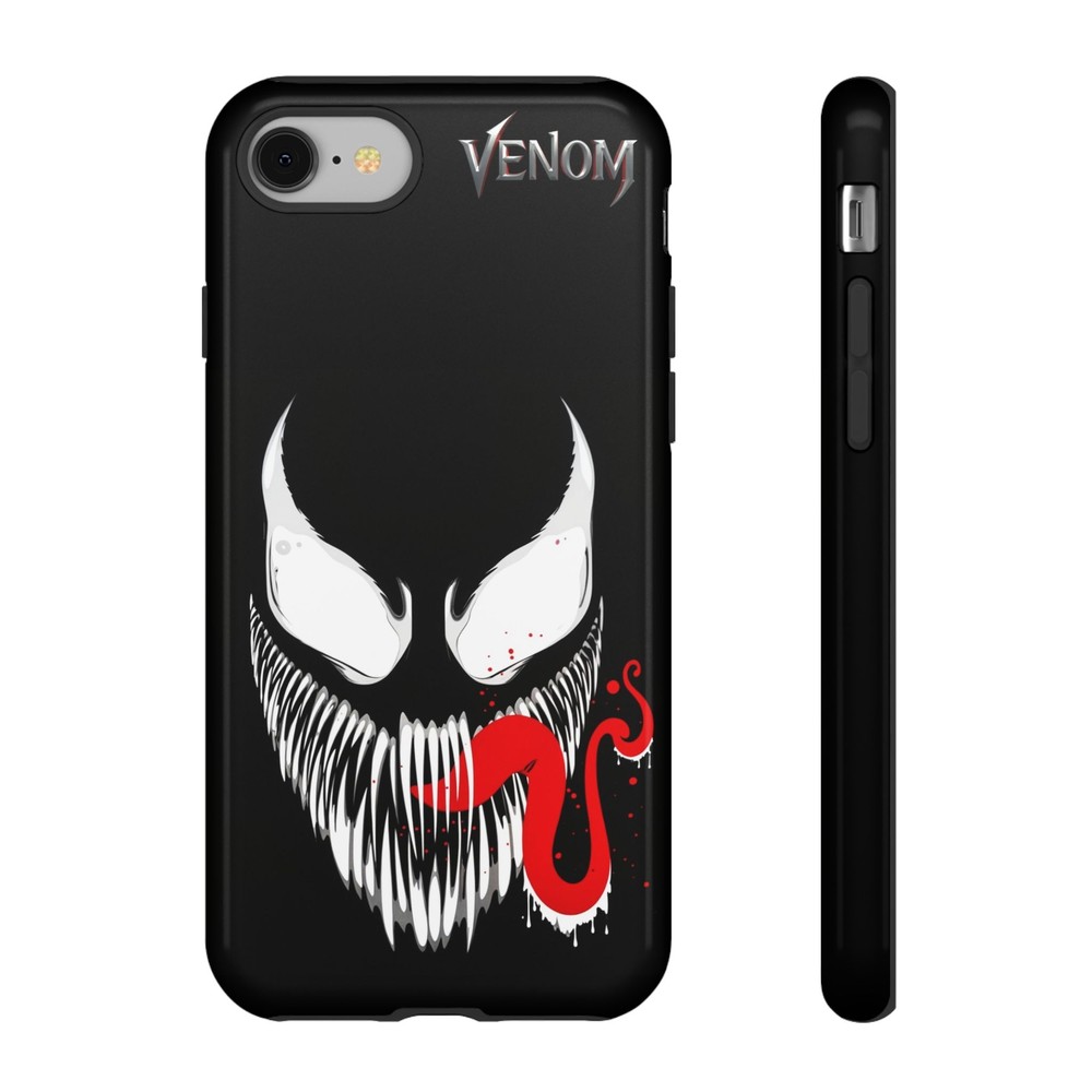 Venom Themed Black Impact-Resistant iPhone Tough Case for Apple