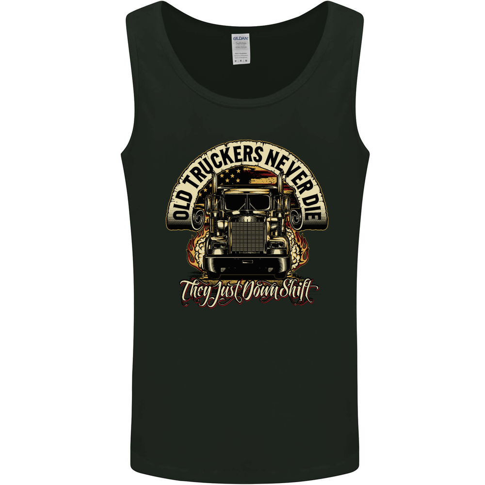 Old Truckers Never Die Lorry Driver Lorries Mens Vest Tank Top