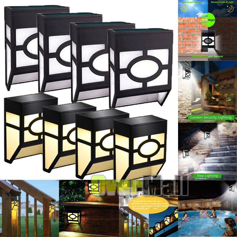 Solar Power Stairs Lights Outdoor Garden Pathway Wall Fence Deck Solar Step Lamp