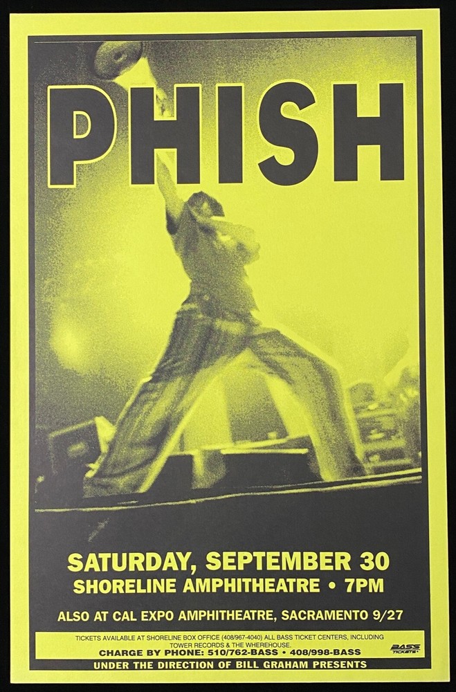 ORIGINAL Phish 1995 Shoreline Amphitheatre Concert Poster - 11x17