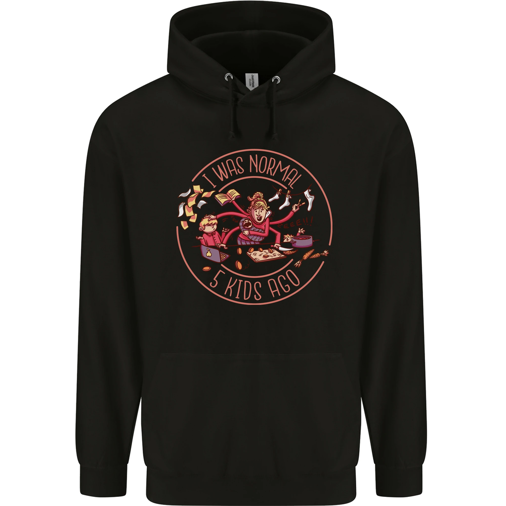 Mothers Day I Was Normal Five Kids Ago Mens 80% Cotton Hoodie-image