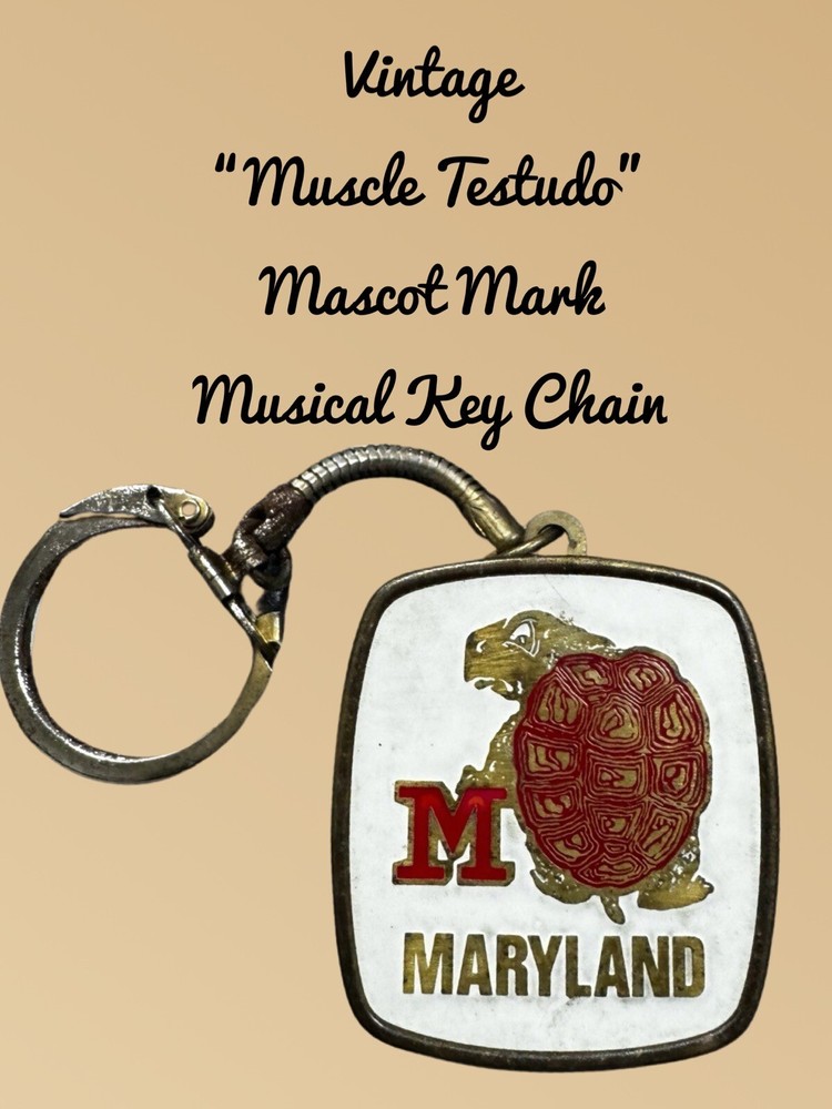 Vintage Maryland ”Muscle Testudo” Mascot Mark Musical Keychain