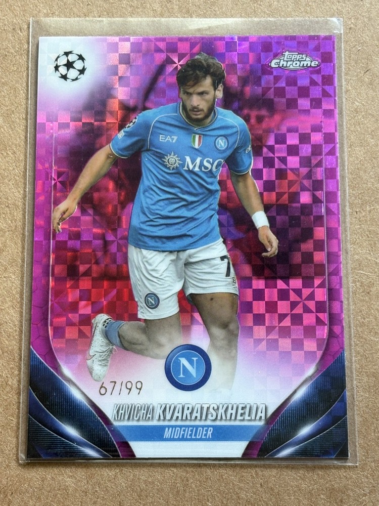 Khvicha Kvaratskhelia /99 - Topps UCC Chrome 2023/24 - SSC Napoli - Pink