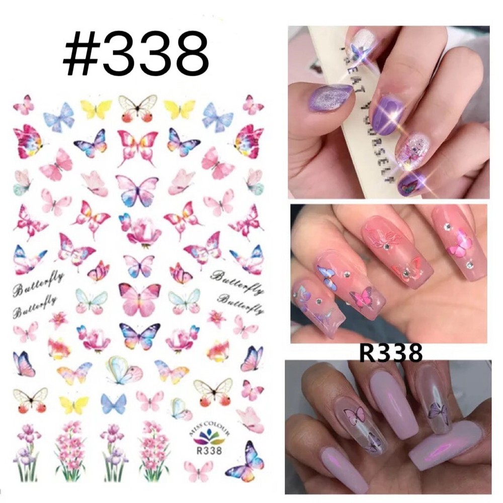 Butterfly Nail Sticker Nail Decals Colorful Butterfly Nail Art