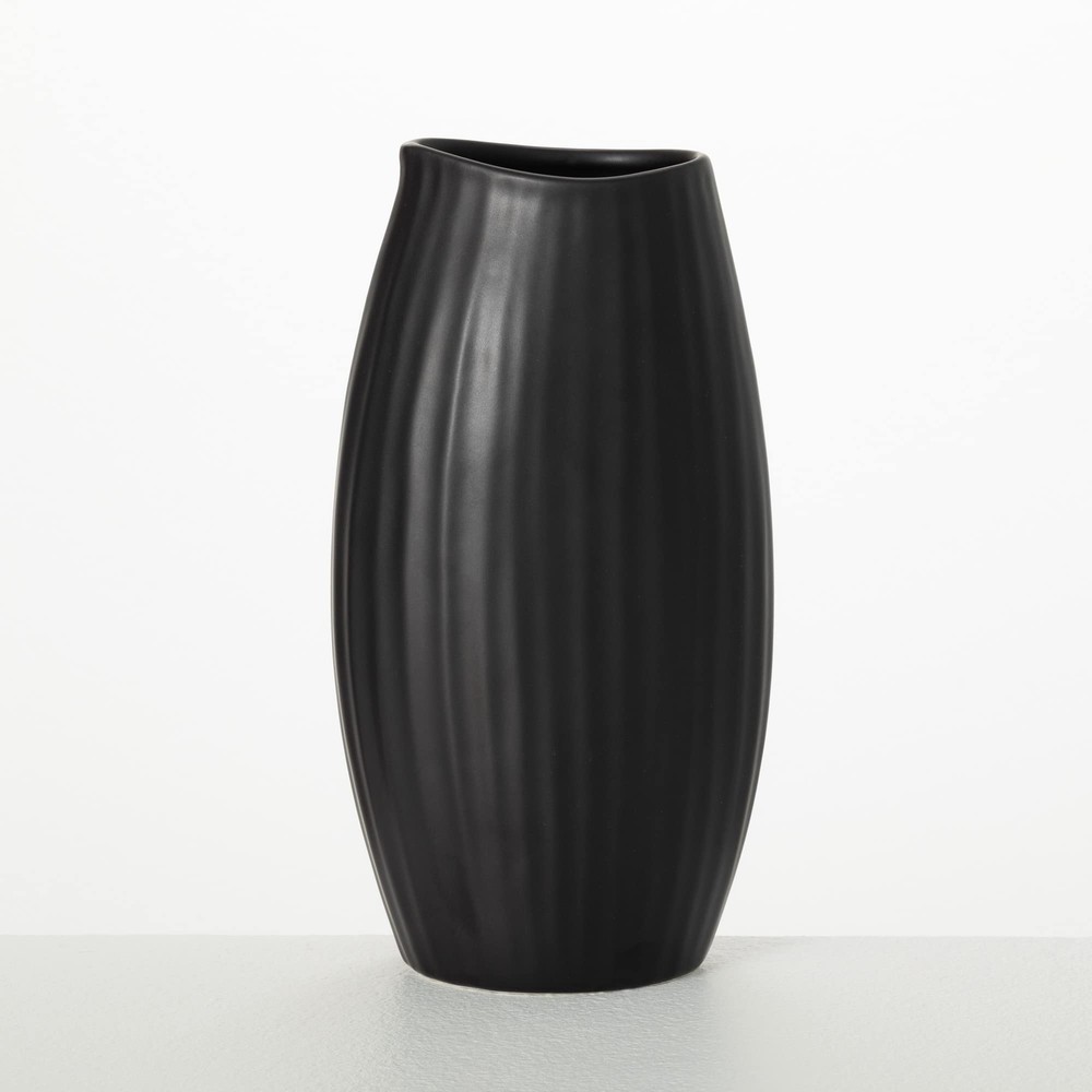 Sullivans Black Ceramic Vase Black Flower Vases Home Décor 9” Tall Black Vase...