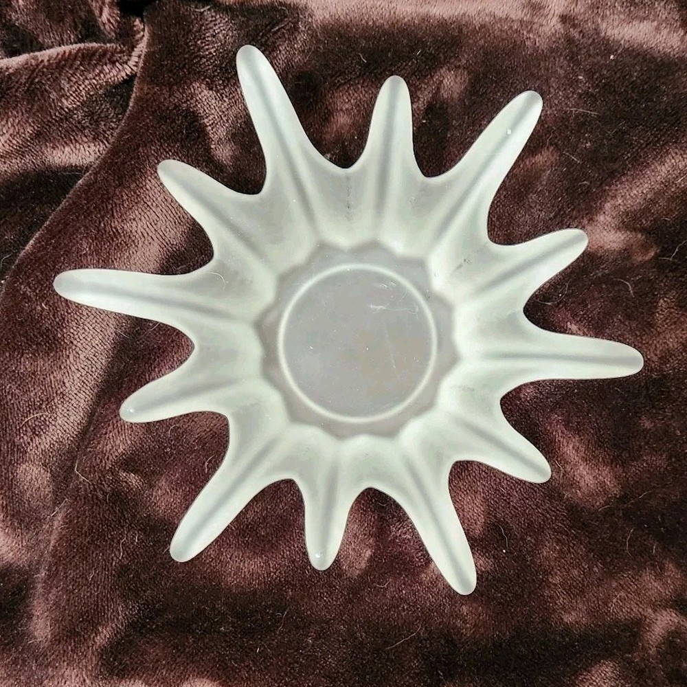 Splash Sunburst Candle Dish Frosted Glass from PartyLite ~ No Candle Included