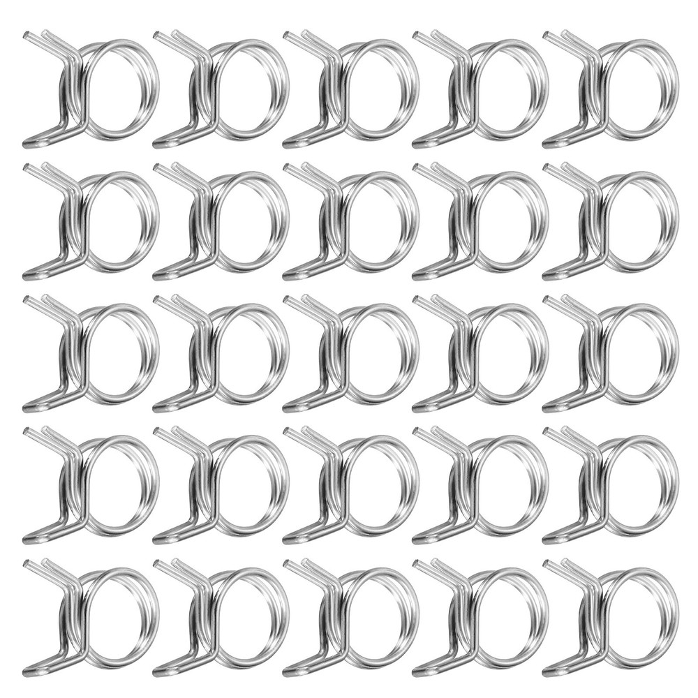 25Pcs 13mm/0.51inch Double Wire Spring Hose Clamp