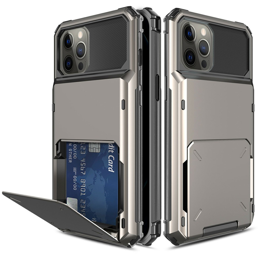 Slim Card Holder Wallet Case for iPhone 16 15 14 13 12 11 Pro Max XS Shockproof Protection