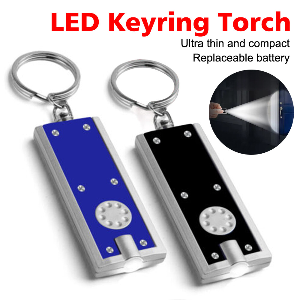 2pcs Mini Ultra Bright LED Camping Flashlight Keychain Torch Lightweight Portable