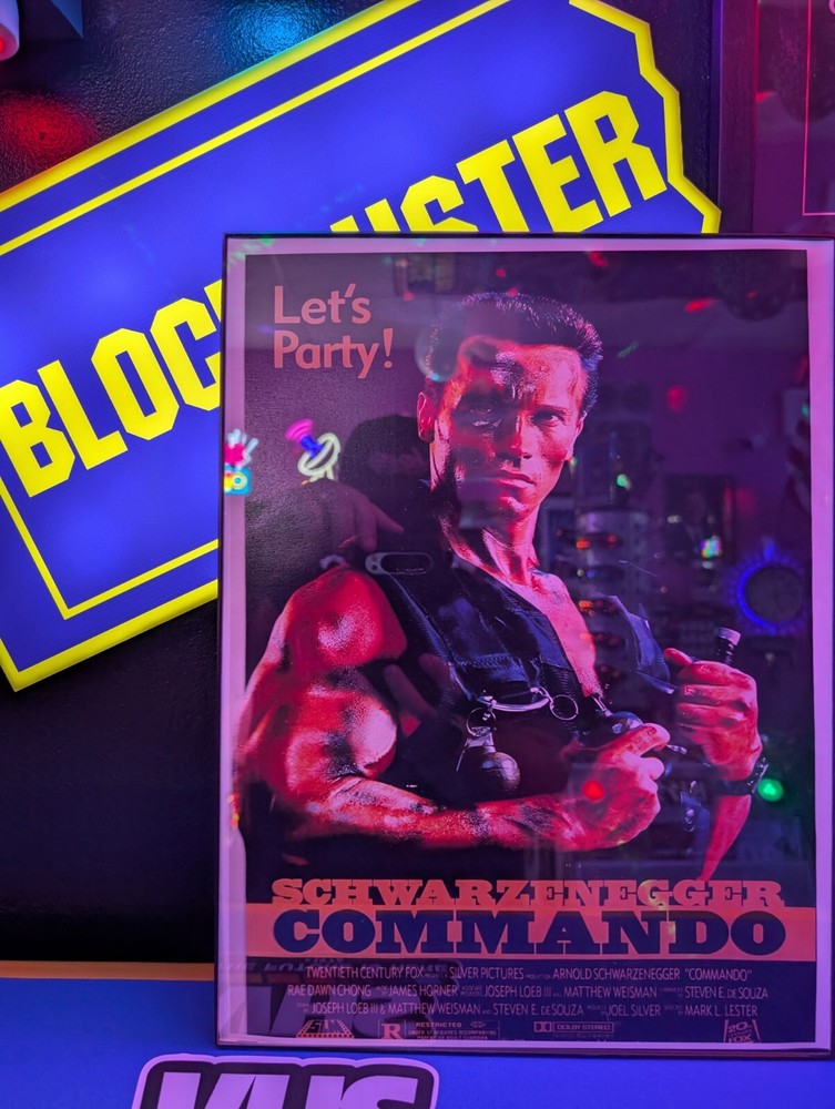 Commando Arnold Schwarzenegger Movie Poster And VHS Tape Combo