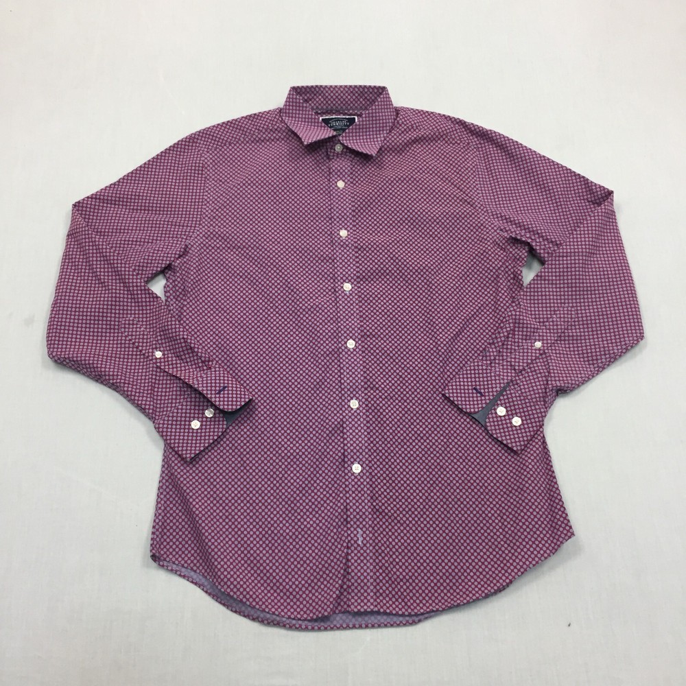 Charles Tyrwhit Shirt Mens Medium Button Up Sleeve Purple Pokka Dot (M)