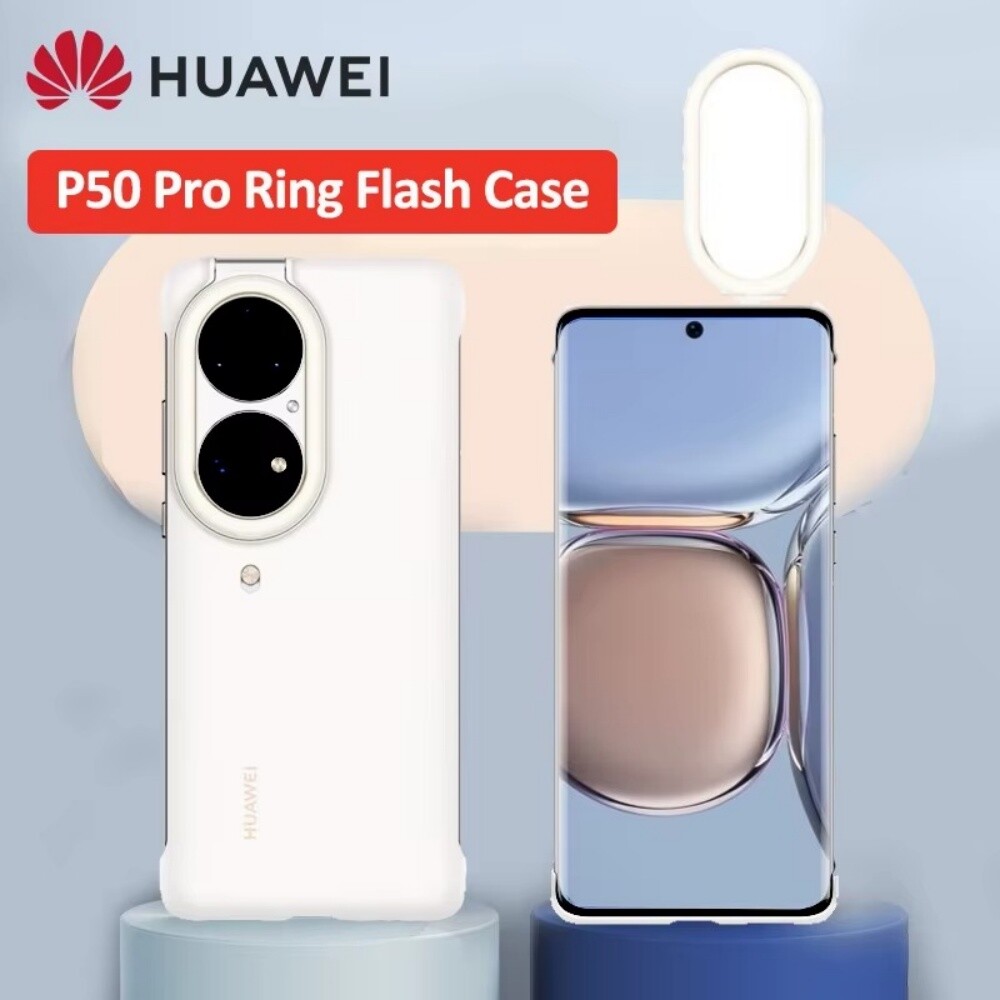 Huawei P50 Pro Smart LED Ring Light Protective Case Cover