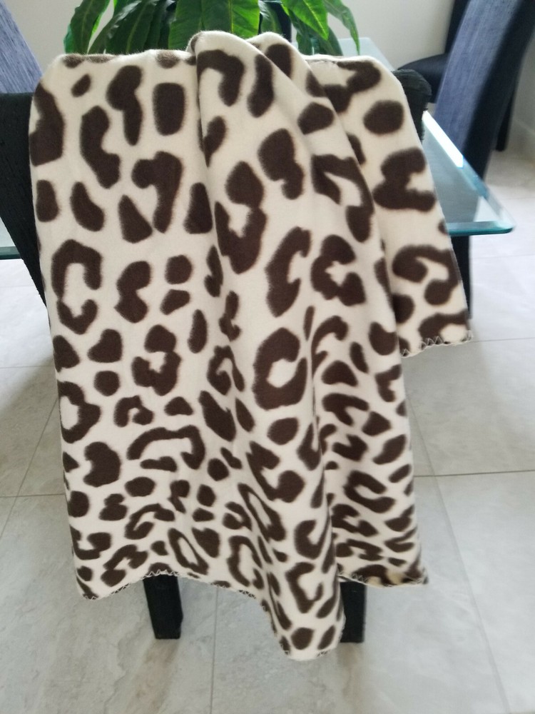 Brown Animal Print Throw Soft Lightweight Polyester 58 x 50
