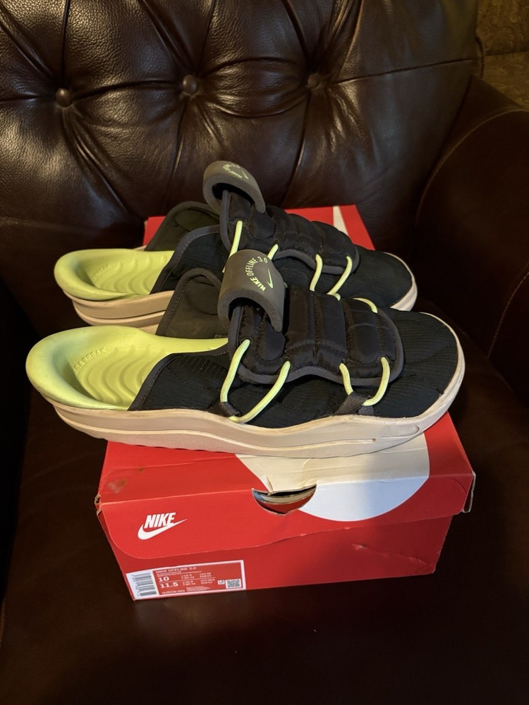 Nike Mens Offline 3.0 Mule Sandals Black Ghost Green DJ5226-003