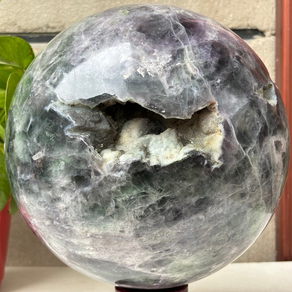 Natural Green Fluorite Crystal Ball 13960g Energy Sphere for Reiki Healing