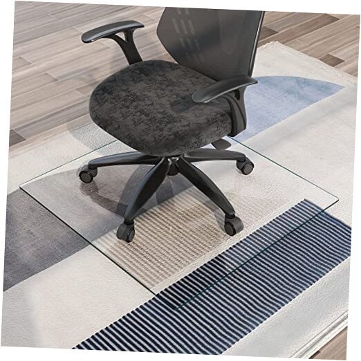 Tempered Glass Chair Mat for Carpet or Hardwood Floors - Durable Office Protection