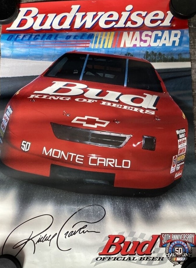 1998 Ricky Craven Budweiser NASCAR 50th Anniversary Monte Carlo Poster