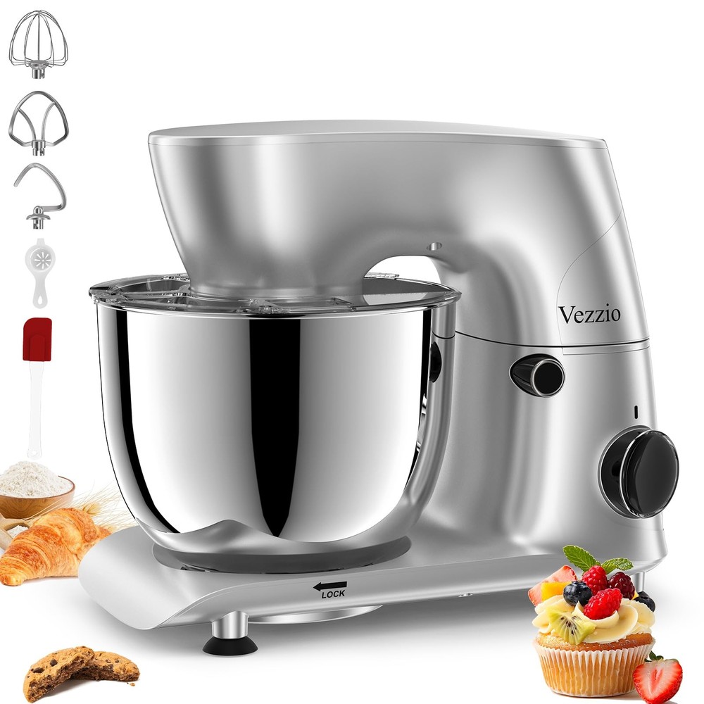 6QT 10-Speed Tilt-Head Stand Mixer with Stainless Steel Bowl