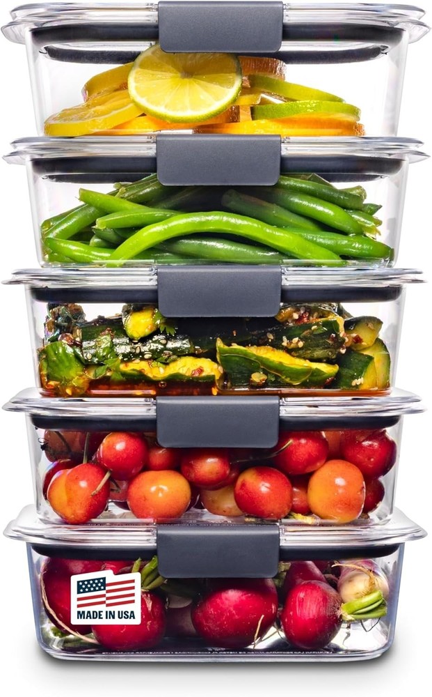 Brilliance Tritan Food Storage Containers Set of 5, 3.2 Cup, Airtight USA