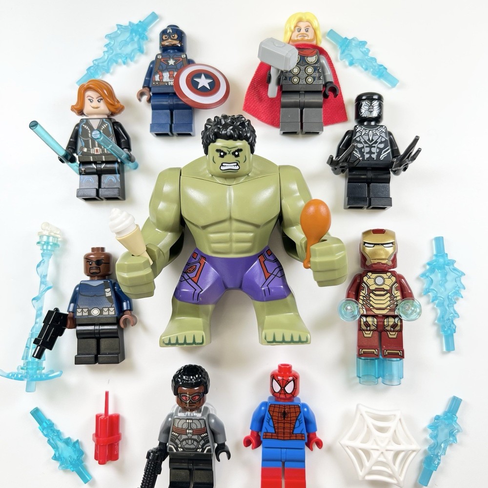 LEGO Marvel Superheroes Avengers Minifigures Lot Of 9 Hulk Iron Man Captain Amer
