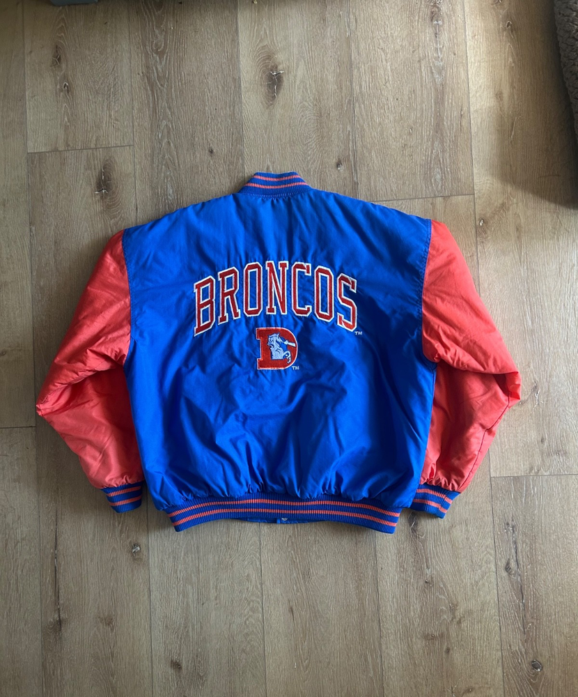 Vintage 90s Denver Broncos NFL Puffer Bomber Jacket - Size Large