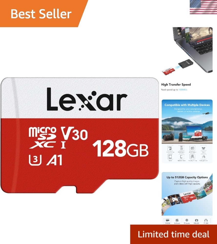 Durable 128GB UHS-I Micro SD Card - Waterproof, X-Ray Proof for Any Device
