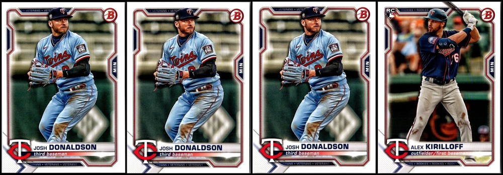 2021 Bowman Minnesota Twins (4) Card Lot - Last Call – Scoop It Up Before It ...