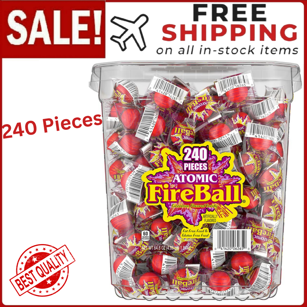 Atomic Fireballs Candy, 4.05 Pound Bulk Candy Tub