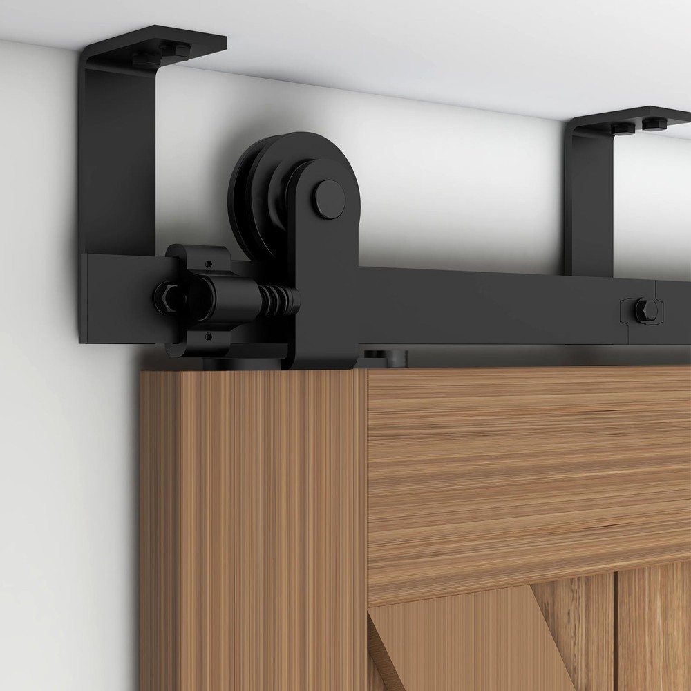 TSMST 7ft Ceiling Mount Sliding Barn Door Hardware fit 42