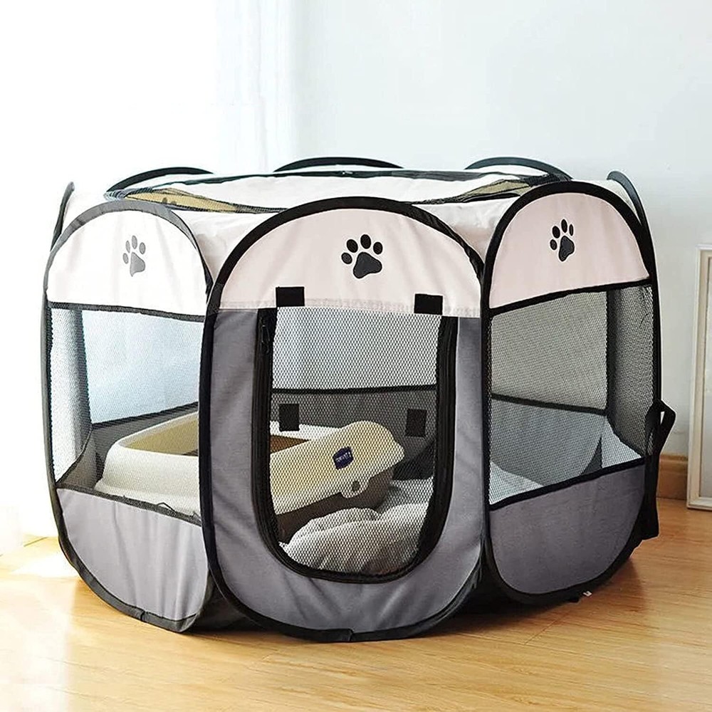 Foldable Portable Pet Playpen Dog Exercise Pen Tent House for Indoor Outdoor Use