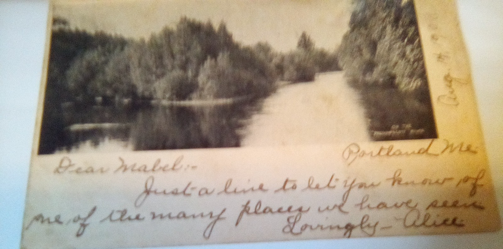 postcard photo taken Presumpscott River , Portland , Maine posted 1903