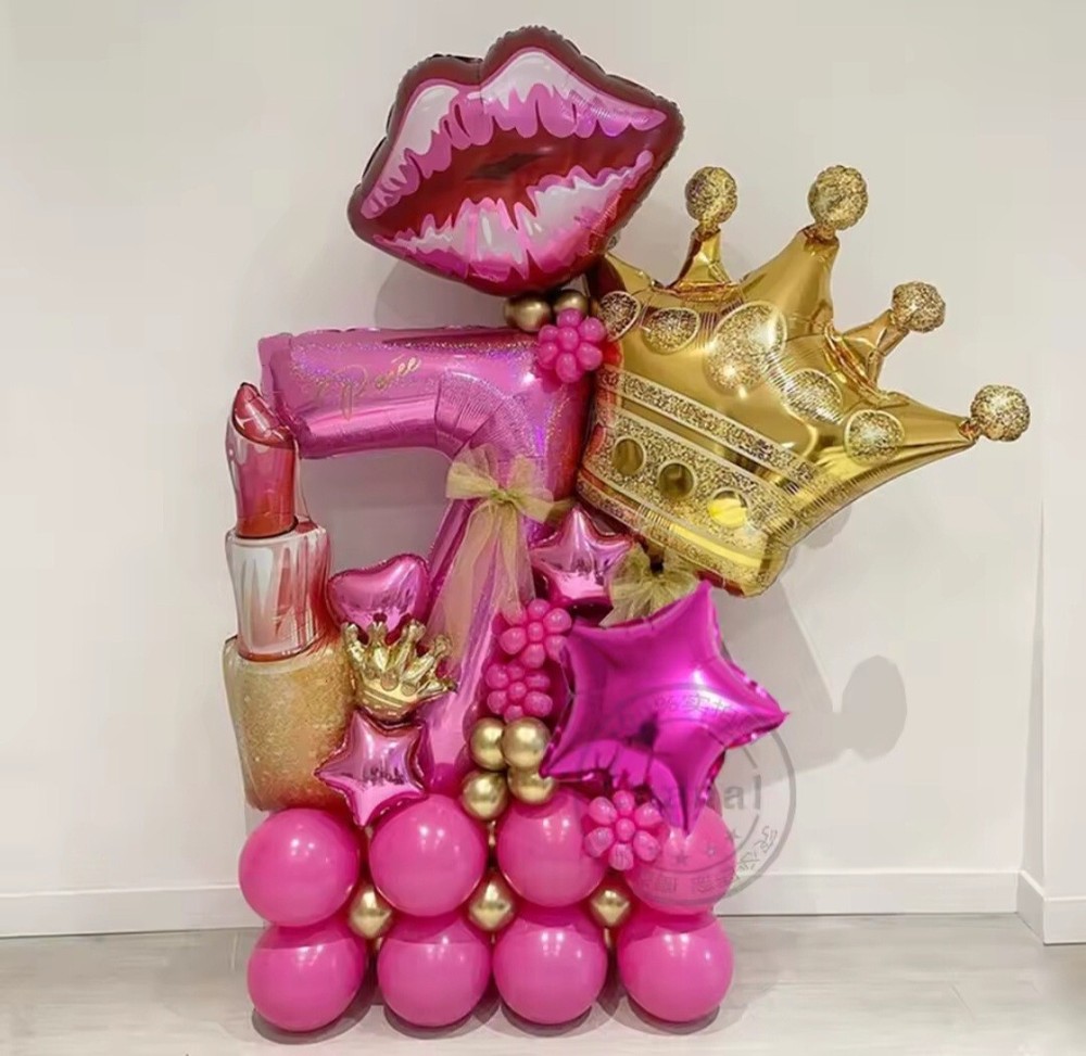 Barbie Pink Foil Balloon Set, Birthday Girl Party, Valentine's Day Makeup Decor