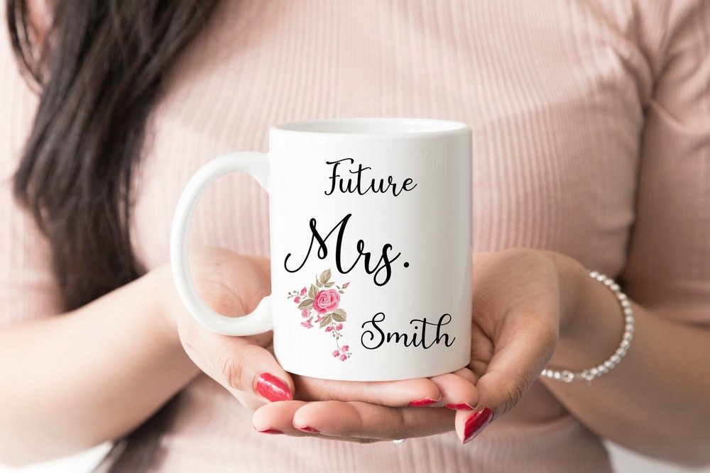 Future Mrs Mug Engagement Gift Coffee Mugs Bride Gift Floral Wedding Mug