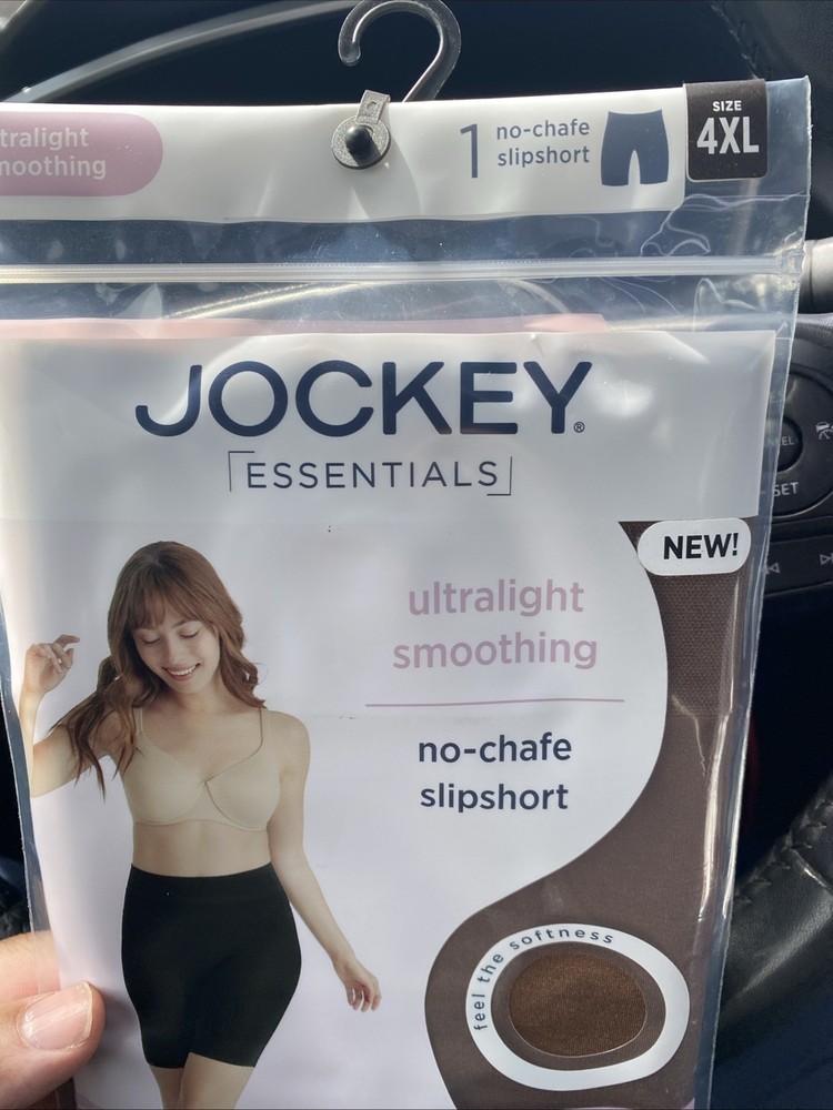 Jockey Essentials Womens 4XL No Chafe Slipshort BROWN Ultralight Smoothing 10725