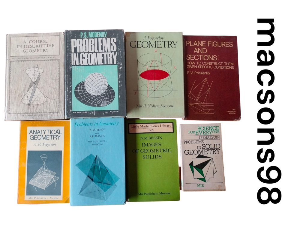 Mir Publishers Moscow Geometry Book Set of 8 – USSR Mathematics