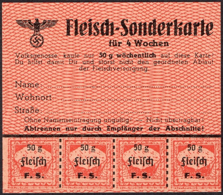 Special Food Rations card coupon (meat) - WWII 1939-1945 Germany-image