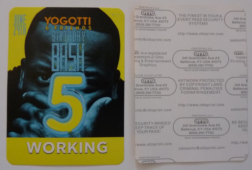 Yo Gotti Birthday Bash 5 2017 Concert Working Access Backstage Pass D3