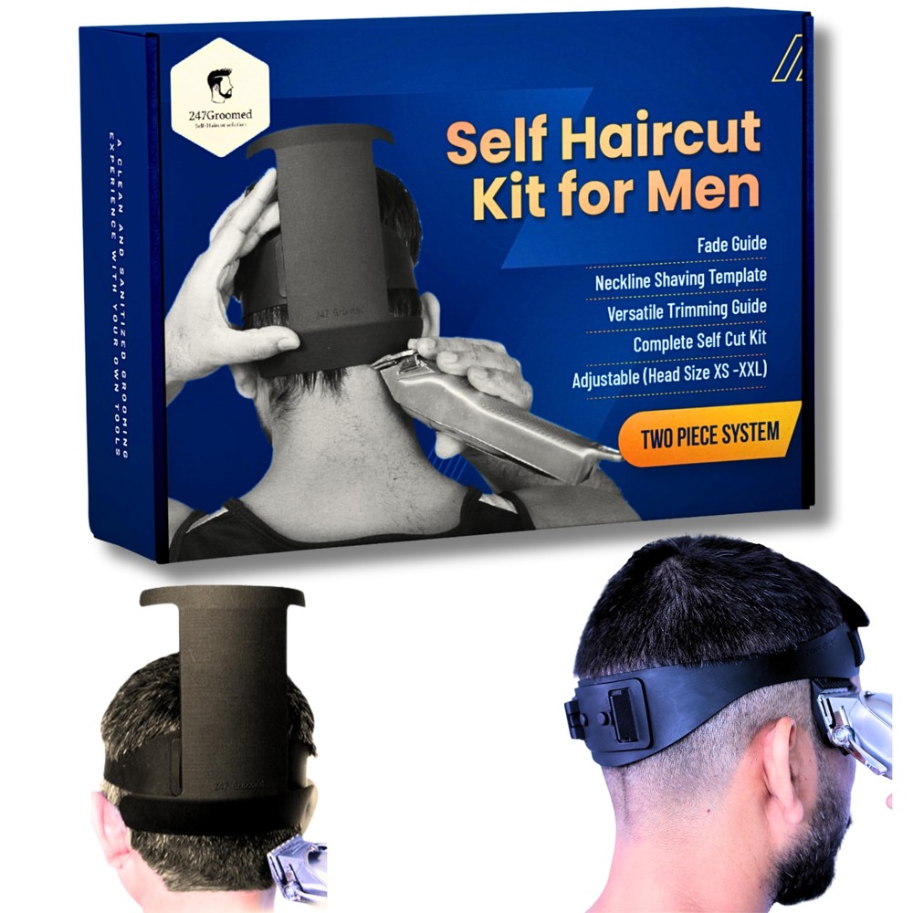 Self Haircut Kit for Men | 2Pcs SelfCut Guide for Men: Neckline Shaving Templ...