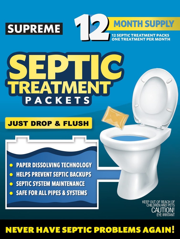 12-Month Supply of Dissolvable Septic Tank Treatment Packets