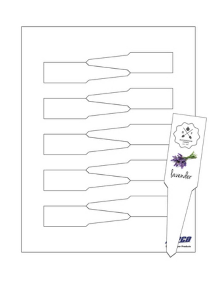 Printable Plant Tag (No-Tear Wtrprf), 10-UP on 8.5