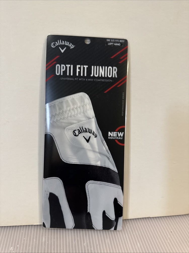 Callaway Junior’s Opti-Flex Golf Glove Leather White Cadet Left Hand One Size