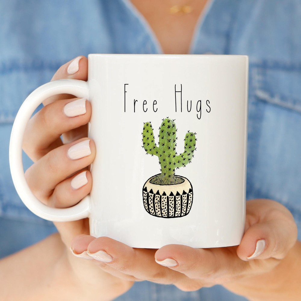 Free Hugs Cactus Funny Mug Coworker Funny Mug Cactus Funny Gift