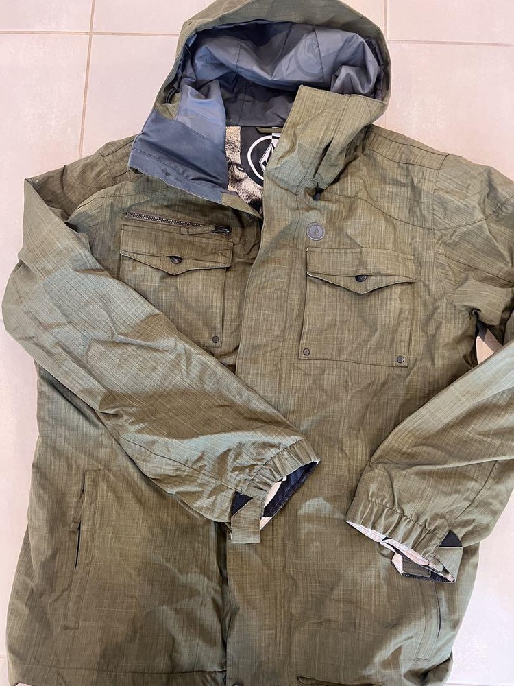 Volcom Snowboard Jacket Mens Size L Olive Green